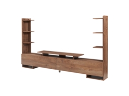 Gabinete Para Tv Rauki Com Prateleiras Laterais 233x31x141 Cm Efeito Nogueiraen.casa