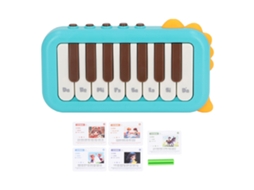 Mali teclado de Piano Portátil para Crianças 15 Teclas Instrumento Musical Educativo Azul