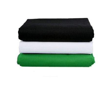 3 Fundos Algodão ANDOER para Foto e Vídeo Verde Preto e Branco 2X3M