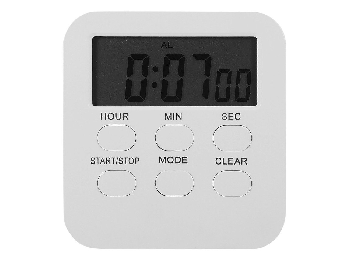 Temporizador Digital Silencioso Pequeño para Cocina, Estudio Y Hogar Con Pantalla Clara Y Portátil 8x7,3cm Blanco