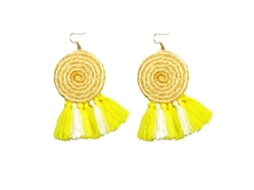 Brinco De Tela Com Tassel Circular Dinâmico Acessório Decorativo