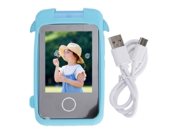 Smartphone infantil 2026 Blue Dolphin com câmera de 48 MP, HD 1080p, tela sensível ao toque de 2,8 polegadas, lente giratória de 180°, jogos e reprodutor de música.