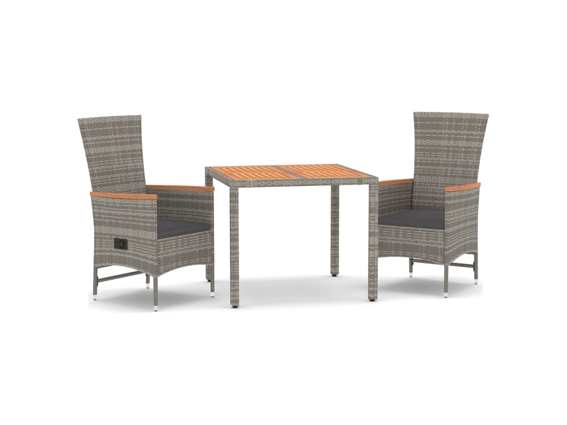 Garden Dining Set, Garden Dining Sets Vidaxl Cinzeto Rattan / Vime (mesa Com 90 Cm De Comprimento)