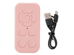 Aetheria controle Remoto Bluetooth V4.2 para Celular Android: Paginador, Disparador de Câmera e Vídeos Rosa