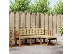 Vidaxl Conjunto De Sofás Para Exterior 4 Pcs Natural E Bege