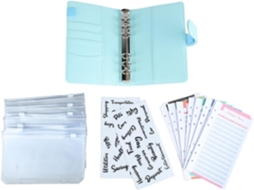 Pasta Caderno A6 Em Couro Pu Com Fecho Magnético, Bolso Cartões, Transparente, Organizador De Orçamento E