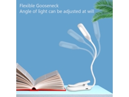 2026 luz de Leitura Led Clip com 3 Níveis de Brilho e Modo Luz Noturna, Controle Táctil, Flexível e para Olhos