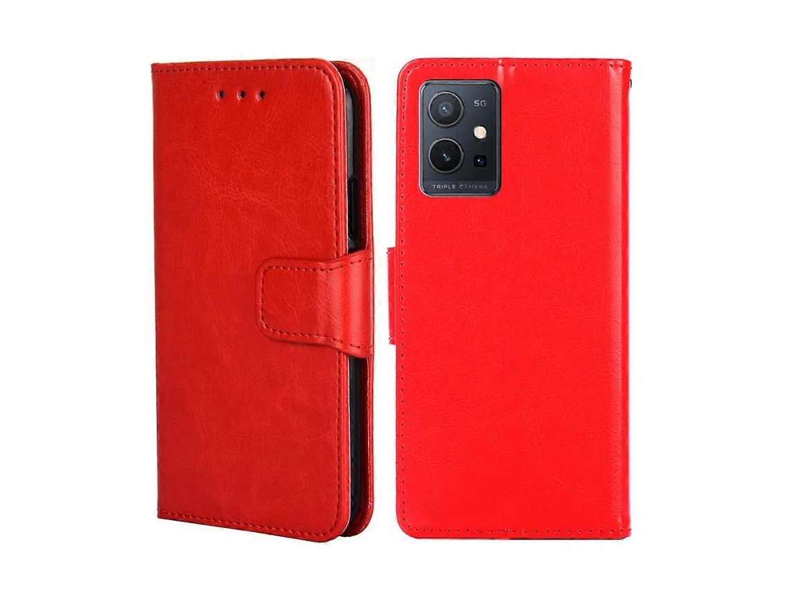 Capa De Couro Com Textura De Cristal Glabal Para Vivo Y55 5g/y75 5g Global/y55 5g Global/y33s 5g Cn/t1 5g (preta)