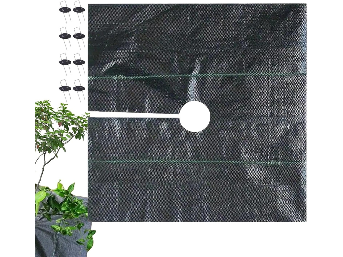 Garden Fabric With Stakes Black Mats