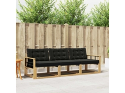 Vidaxl Conjunto De Sofás Para Exterior 3 Pcs Branco E Preto