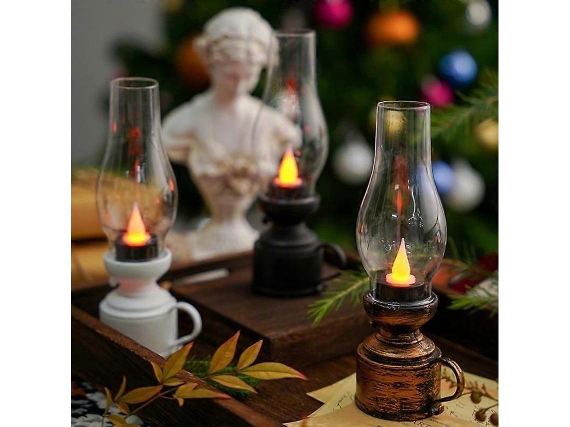 Lâmpada eletrônica retrô estilo querosene com luz quente (para decoração)