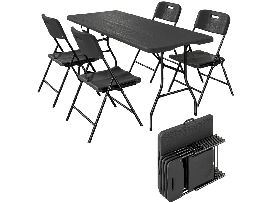 Conjunto de Camping 5 peças com mesa e cadeiras BTFORUS