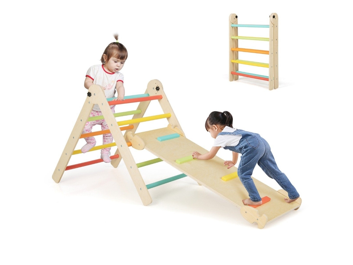 Brinquedo de Escalada Pickler 3 em 1 Dobrável Ajustável em Altura com Rampa para Crianças Multicolorido NORTHIX