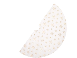 Saia Para Árvore De Natal 120 Cm, Branca E Dourada, Saia Em Feltro Falso Com Tema Neve Para Decoração De Natal, Festas E Eventos (prata/dourado)