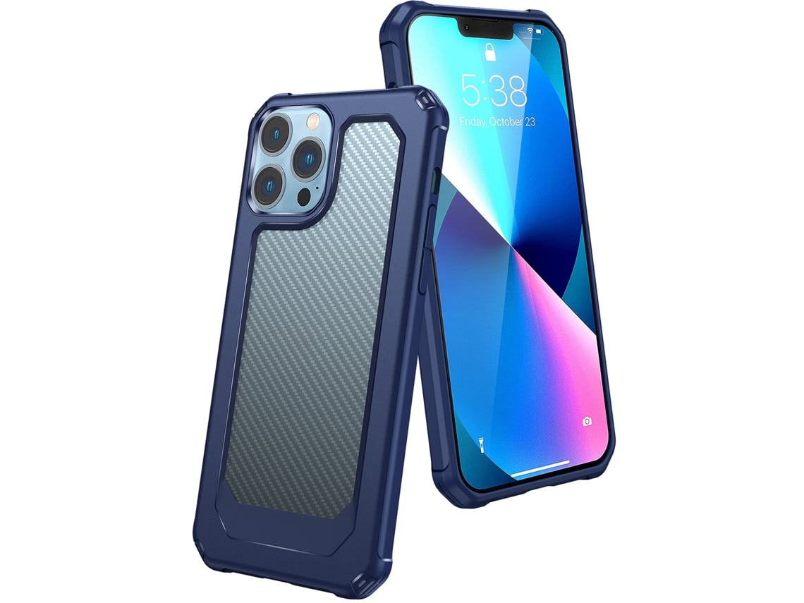 Capa Translúcida para Iphone 13 Pro Max 6.7in com Material Pc+tpu e Fibra de Carbono | S/MARCA