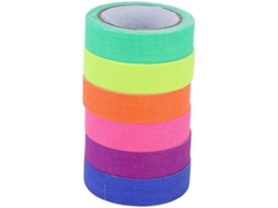 Tape Fluorescente - 6 Unidades - Tecido De Fio De Cotonete Tape - Superfície Má - Alta Resistência À Temperatura - Adesão Excepcional - Sem Resíduos -