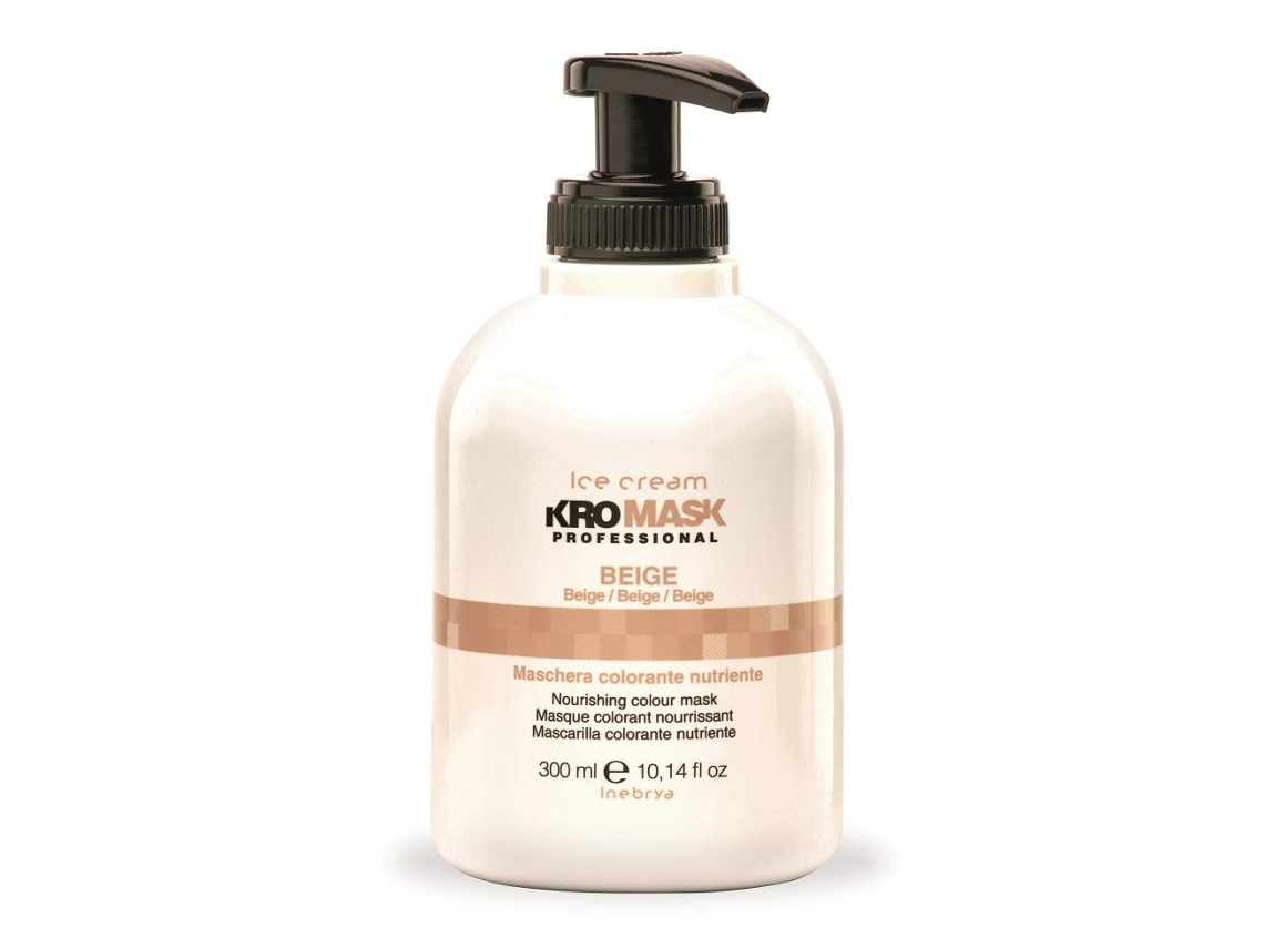 máscara INEBRYA Professional Ice Cream Kromask coloração bege 300ml