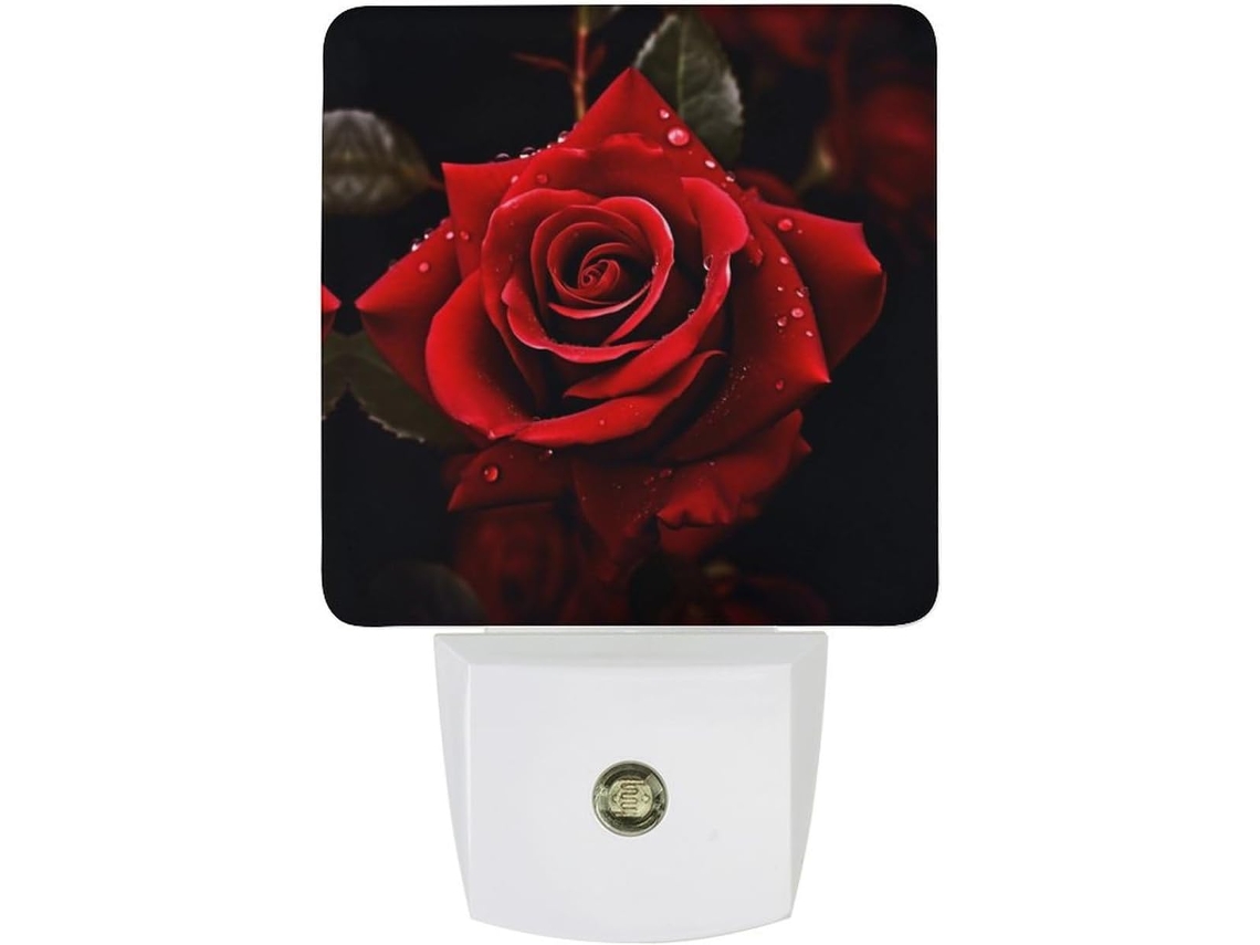 Luminária de parede noturna com sensor de luz rosa, Avermelhada ao Amanhecer, LED branco, econômica.