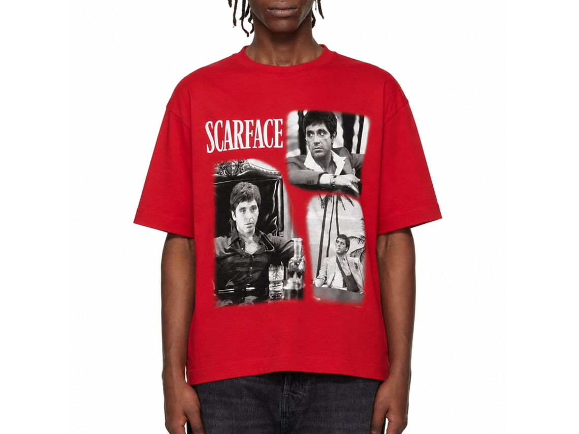 Rockinstone Scarface World Is Yours Collage Red T-shirt Size:s