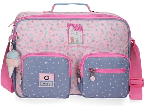 Borsa A Tracolla Multiline Per Scuola - Viola, 38x28x6 Cm, Poliestere, Con Tasca Carta Identità - Foto 7