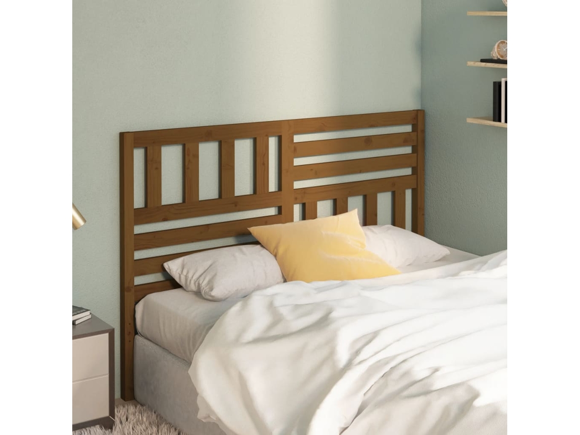 Vidaxl Cabeceira De Cama 156x4x100 Cm Pinho Maciço Castanho Mel