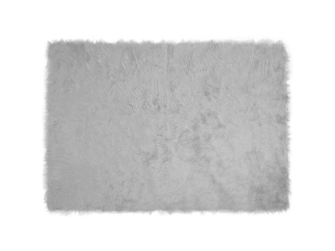 Vidaxl Tapete De De Ovelha Sintética Tafalla Cinzento 140 X 200 Cm