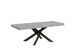 Mesa Extensível 200/304x90 Cm Volantis Premium Cimento Pés Antracite Itamoby