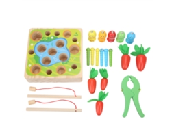 Primerox brinquedo Educativo de Madeira Jogo de Puxar Inserir Cenoura e Capturar Insetos para Crianças Acima de 3 Anos