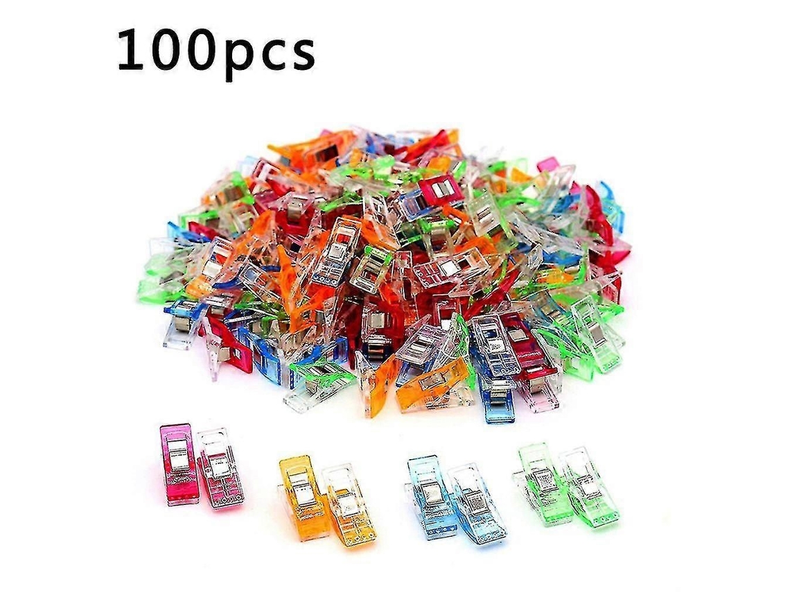100 Clipes Plásticos Coloridos Para Costura E Patchwork