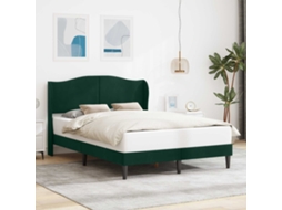 Vidaxl Estrutura da Cama Verde escuro 160 X 200 Cm Veludo