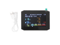 Monitor de Qualidade do Ar YURU com LCD para PM2.5, PM10, HCHO, TVOC, CO2, multifuncional