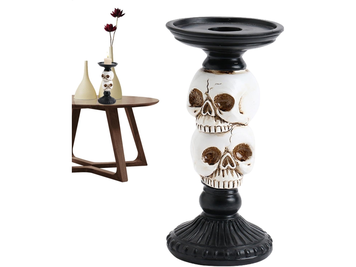 Castiçal De Halloween, Acessório De Candelabro Assombrado, Iluminado, 9x9x18cm / 3