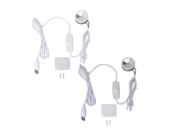 2026 2 Peças de Mini Lâmpada Led Regulável Usb 5v Luz Natural com Cabo de 2m para Gabinetes de Exposição