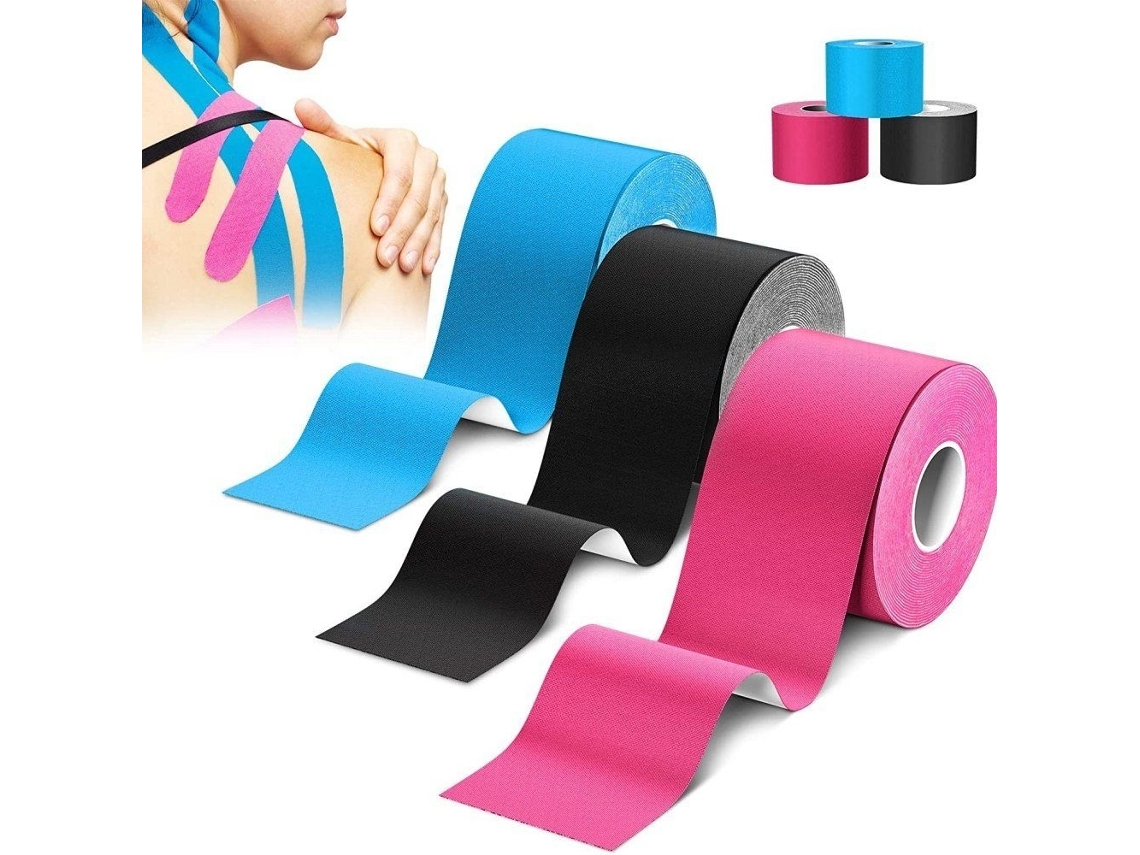 Lurelia Fita Cinesiológica, Kinesiology Fita 3 Rolls, Mixed 5 M X 5 Cm Each, Sports Fita À Prova D'água Perfet
