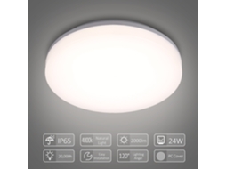 Lâmpada de Teto Led Tomshine 24w 4000k branco natural ip65 resistente à água 100 265v | S/MARCA