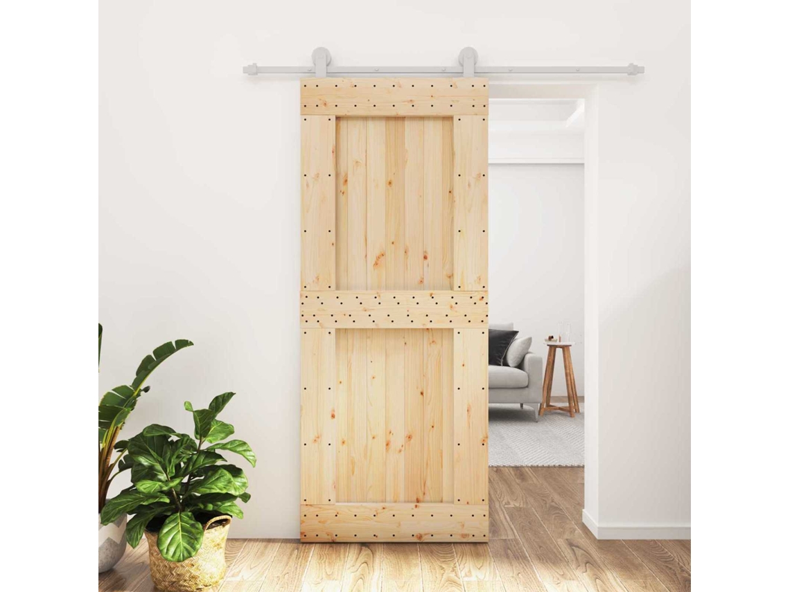 Vidaxl Porta Deslizante Natural E Branco 85 X 210 Cm