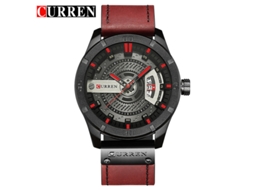 Relógio de Quartzo Casual Masculino MDUG (vermelho)