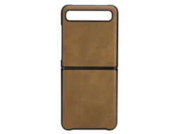 Capa de Couro Artificial para Samsung Galaxy Z Flip marrom | S/MARCA