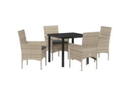 Maison Exclusive - Conjunto De Jantar Para Jardim 5 Pcs Cinzento-claro Vime Pe