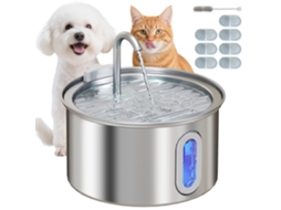Fonte de água para gatos com luz LED e 2 modos S/MARCA 19.4x19.4x18.7cm prata