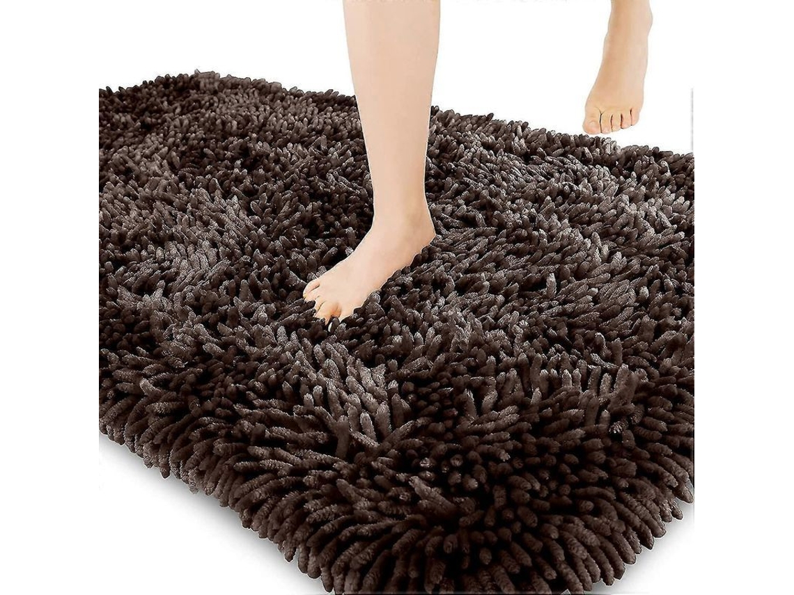 almofada de Banheiro Anti derrubada Macia Extra Grossa 40x120cm Marrom Super Absorvente