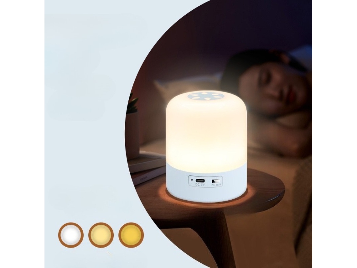 Luz Noturna Portátil para Bebês, 3 Cores de Luz, Bateria Recarregável de 1200mah, Azul. SIURN