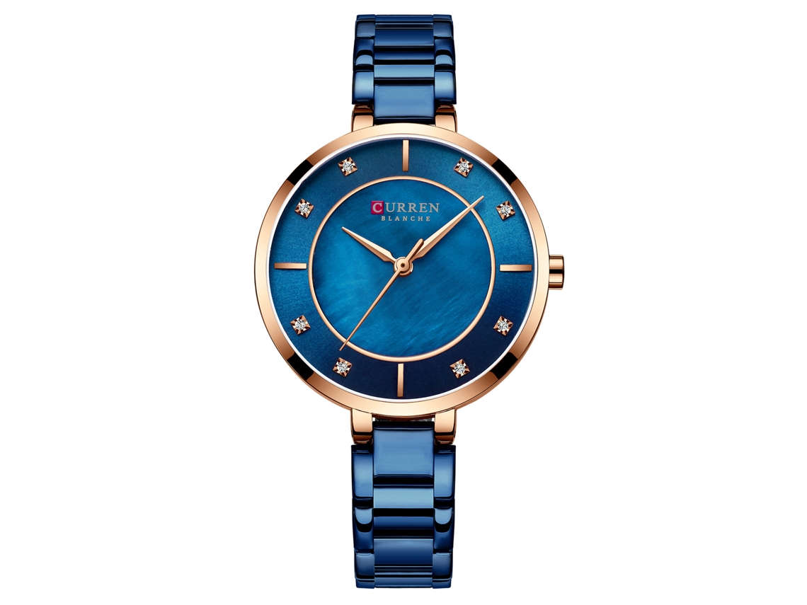 Relógio Feminino À Prova D'água Com Mostrador Pequeno E Simples, Na Cor Azul.