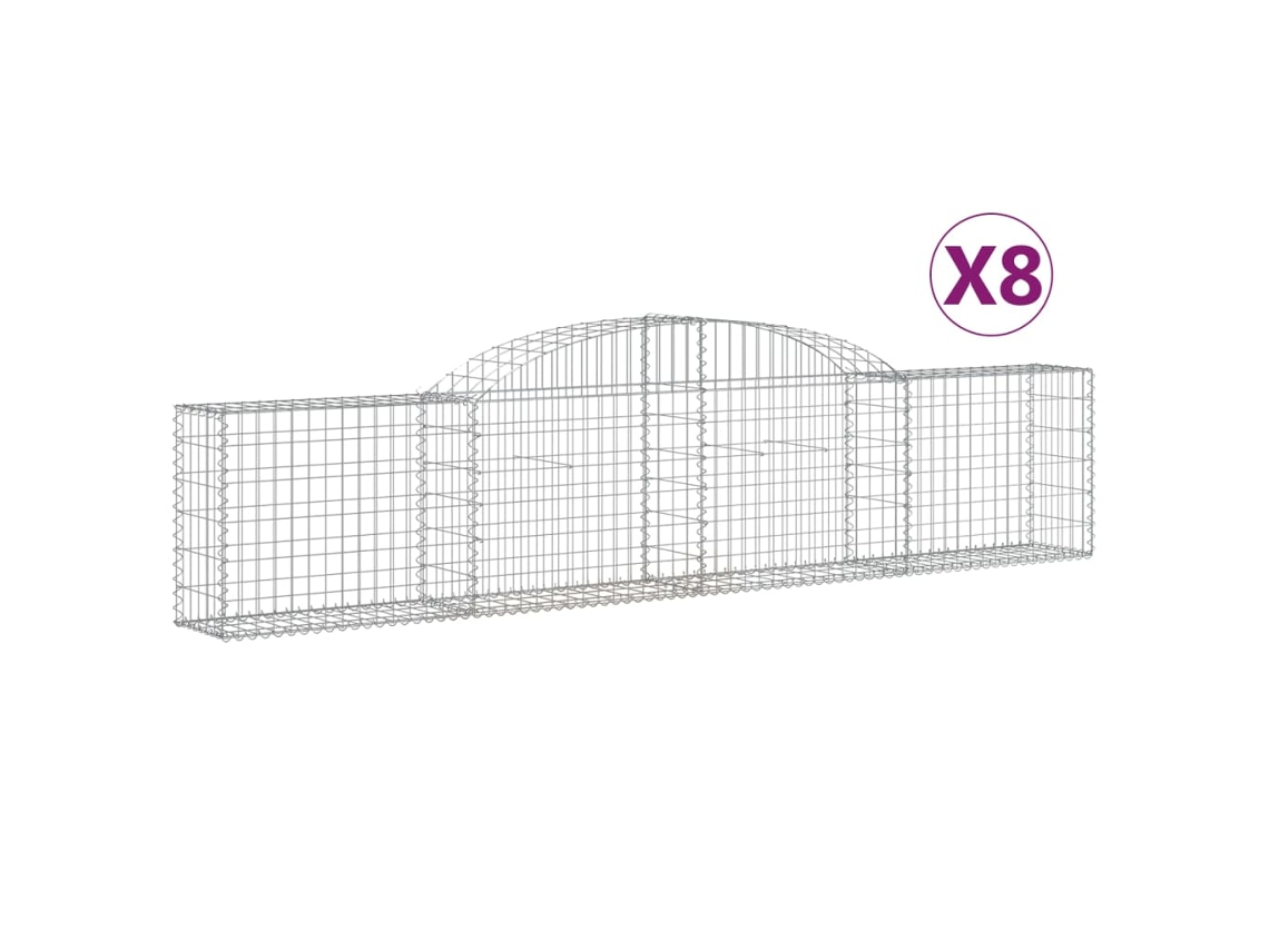 Gabion Basket, Gabion Baskets Vidaxl Prateado Ferro (300 X 30 X 60/80 Cm)
