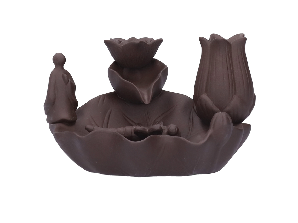 Queimador de Incenso de Porcelana Vermelha com Forma de Libélula S/MARCA