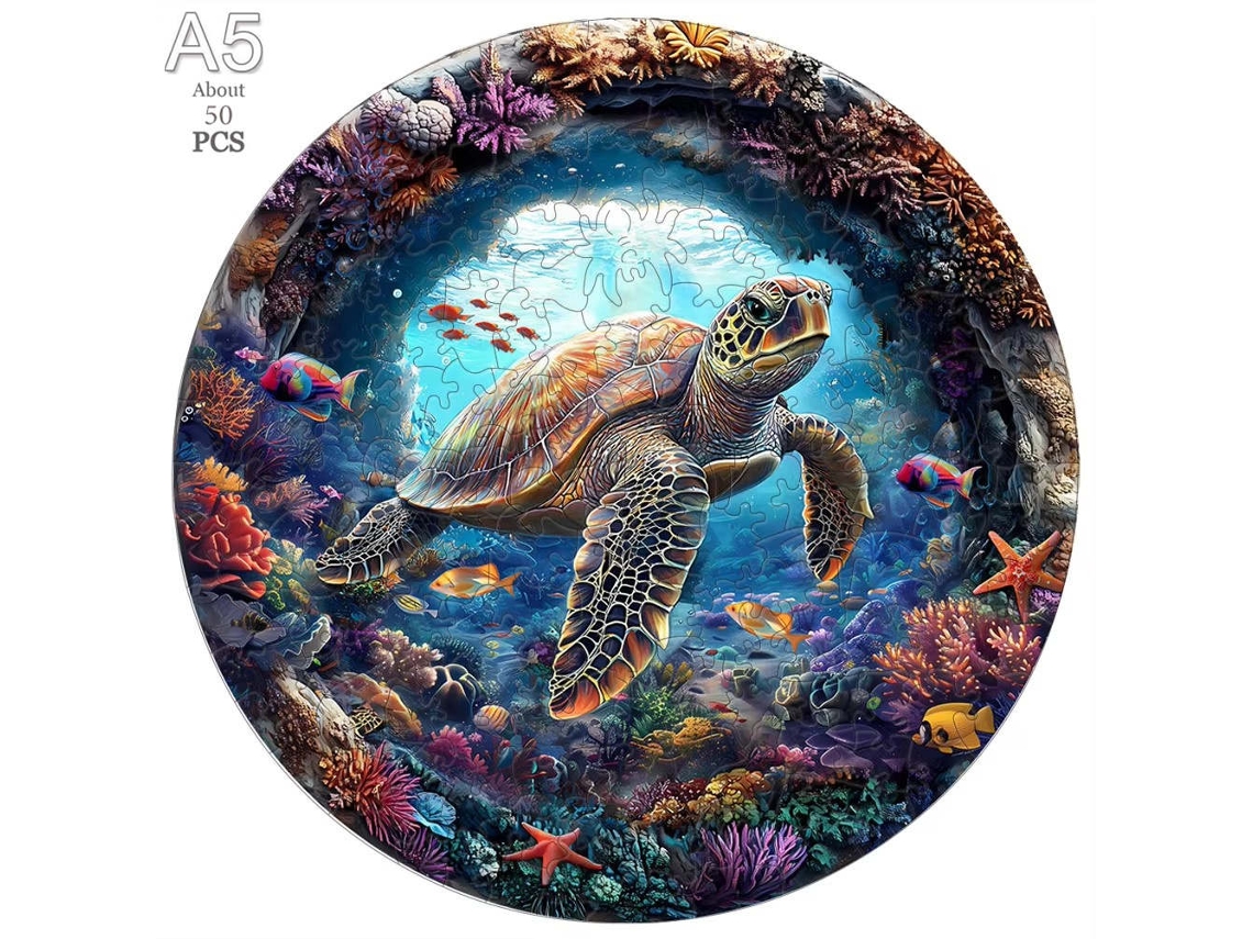 Quebra Cabeça De Madeira Com Animais, Brinquedo Para Adultos E Crianças, Conjunto De Quebra Cabeças Em Formato De Círculo, Present Aquaforge