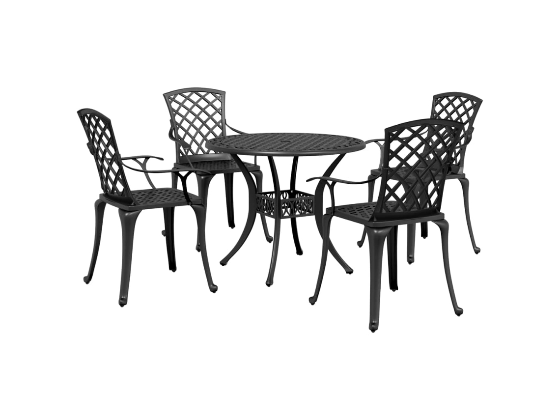 Garden Dining Set, Garden Dining Sets Vidaxl Preto Alumínio (n/a)