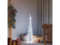 Vidaxl Cone De Iluminação Decorativo C/ Leds Acrílico 90 Cm Branco Frio