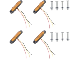 Conjunto De 4 Luzes De Sinalização Lateral Em Led Com 27 Leds Amarelos, 10-30v, Para Caminhões E Reboques.