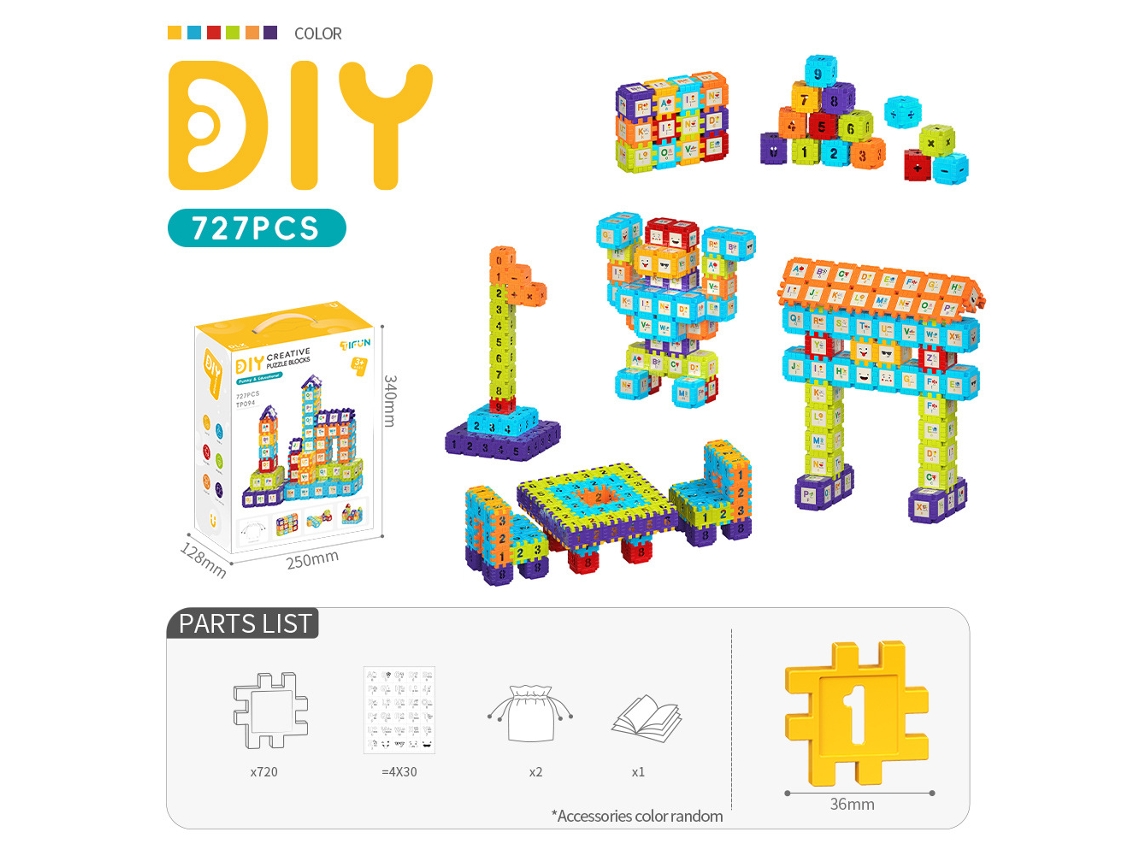Jogo De Construção Henten Home 727 Peças Brinquedos Para O Desenvolvimento Cognitivo Do Bebê